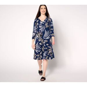 Women Control Women's Petite Dress PM Como Jersey Sleeve Blue A643338